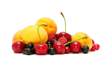 collection fruits  isolated on white background