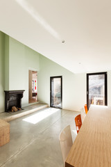 Fototapeta na wymiar Beautiful modern house, view dining room