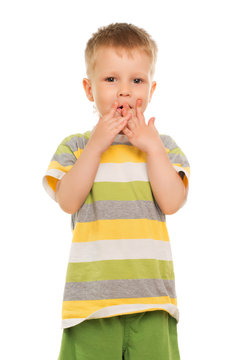 Little boy in striped t-shirt