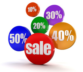 Sale and percent  (clipping path included)