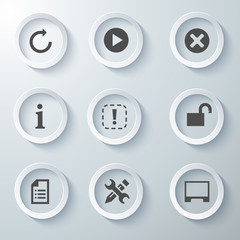 Fototapeta na wymiar White 3d icons 3d icons set icon collection vector illustration