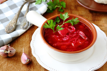 appetizing red tomato borsch