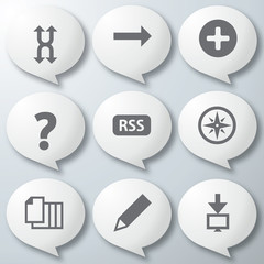 White 3d icons 3d icons set icon collection vector illustration