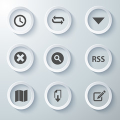 White 3d icons 3d icons set icon collection vector illustration