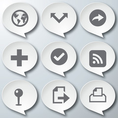 White 3d icons 3d icons set icon collection vector illustration