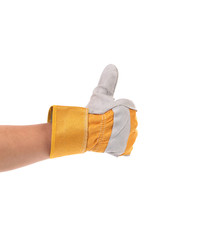 Construction worker glove thumbs up
