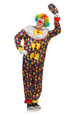 Funny clown isolated on white