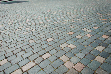 Fototapeta premium Old road paved with the cobble stones