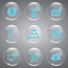Glass icons vector icon set icons web collection Illustration