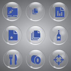 Glass icons vector icon set icons web collection Illustration