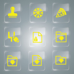 Glass icons vector icon set icons web collection Illustration