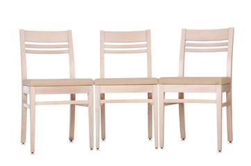 Set of chairs isolated on white