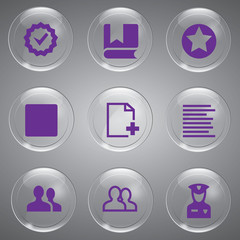 Glass icons vector icon set icons web collection Illustration