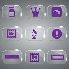 Glass icons vector icon set icons web collection Illustration