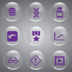 Glass icons vector icon set icons web collection Illustration