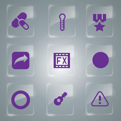 Glass icons vector icon set icons web collection Illustration
