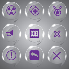 Glass icons vector icon set icons web collection Illustration