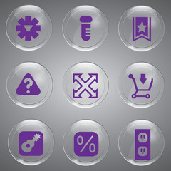 Glass icons vector icon set icons web collection Illustration