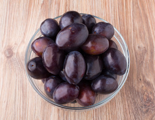 Plums in a bowl