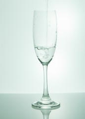 Wine glass and drinking water