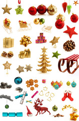Christmas design elements collection isolated on white
