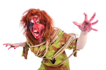 Fototapeta premium Woman vampire isolated on the background