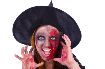 Witch isolated on the white background