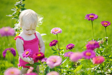 Adorable toddler girl portrait outdoors