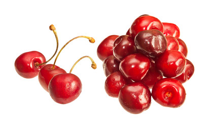 Cherries isolated on white background