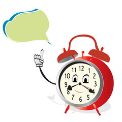 Talking Alarm Clock. Animated Watch with Speak Bubble