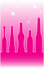 pink background with alcohol bottles silhouette - party backdrop
