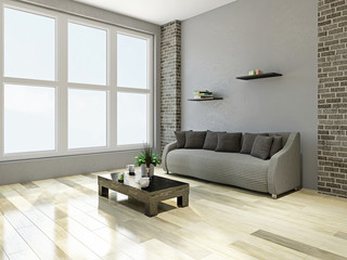 Livingroom with furniture