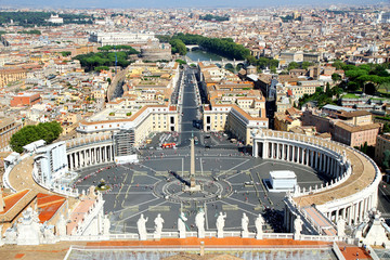 Panele Szklane Podświetlane  niesamowity widok na miasto Rzym z góry kopuły C