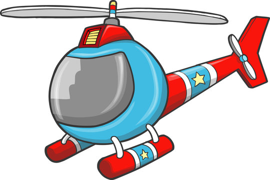 Police Rescue Helicopter Vector Illustration Art