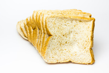 Whole wheat Bread on white background