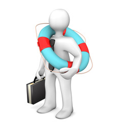 Businessman Lifebelt