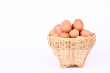 egg on bamboo basket