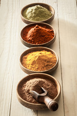 Line of colourful spices