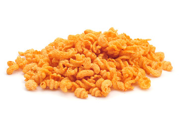 cheese flavored extruded snacks