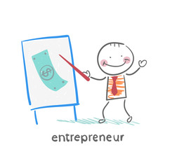 entrepreneur tells a presentation