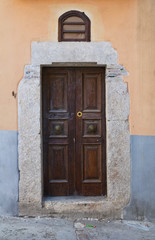 Wooden door. Rodi Garganico. Puglia. Italy.