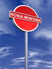 rosia montana sign traffic