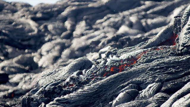 Remorseless Flow Volcanic Lava Causing Barren Landscape Hawaii