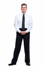 Businessman isolated on white.