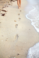 Steps on the beach.