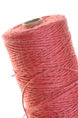 Roll of jute line isolated on white background