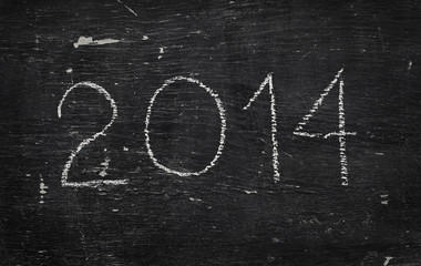 Chalk on black board: 2014
