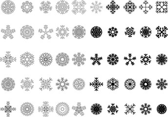 Snowflake set vector illustration