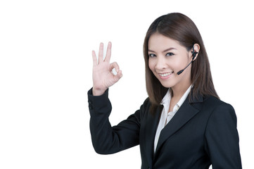 call center woman customer service Support phone operator isolat