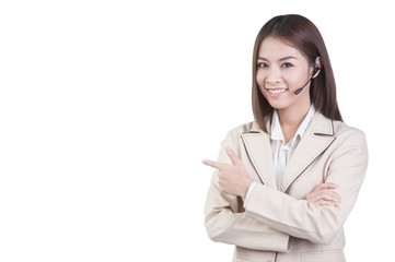 call center woman customer service Support phone operator isolat